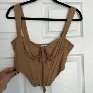 Tan corset crop top